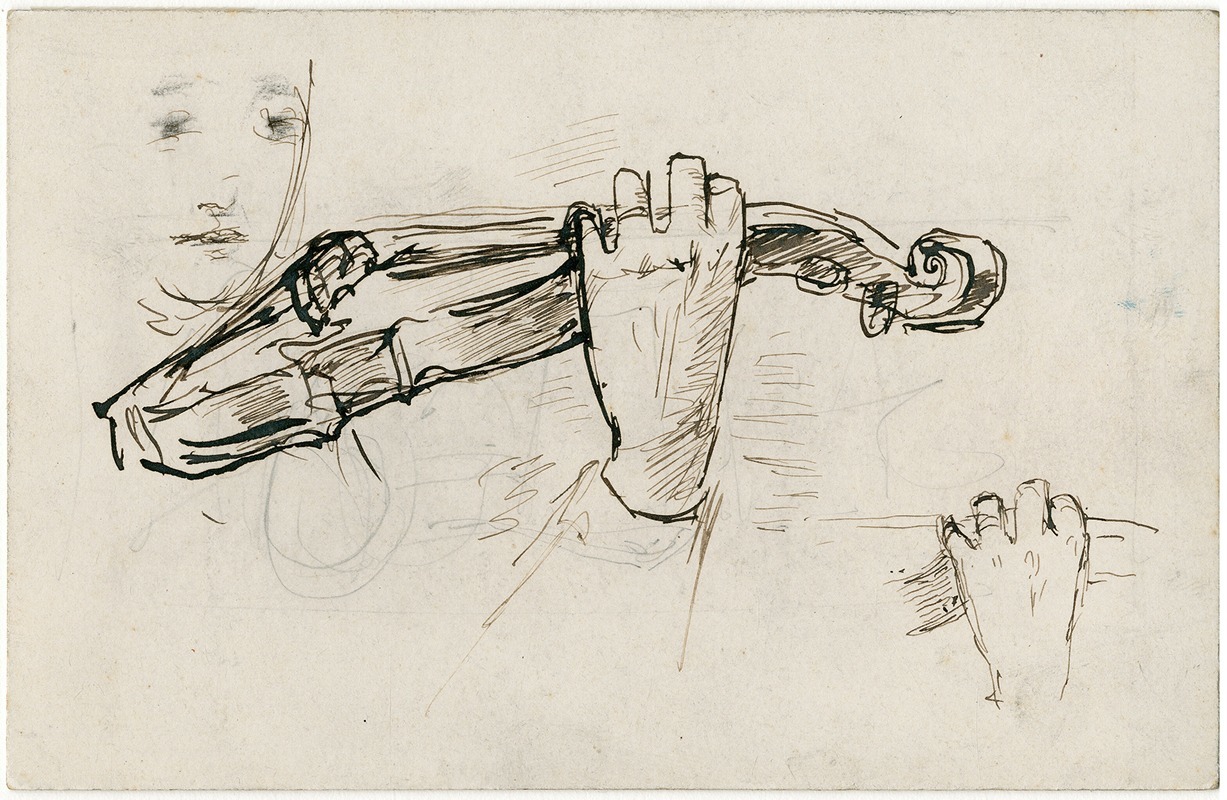 Figuur met viool in hand by Адольф ле Комт — digital art print download