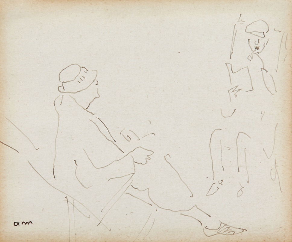 Couple assis sur des transats by Альбер Марке — digital art print download