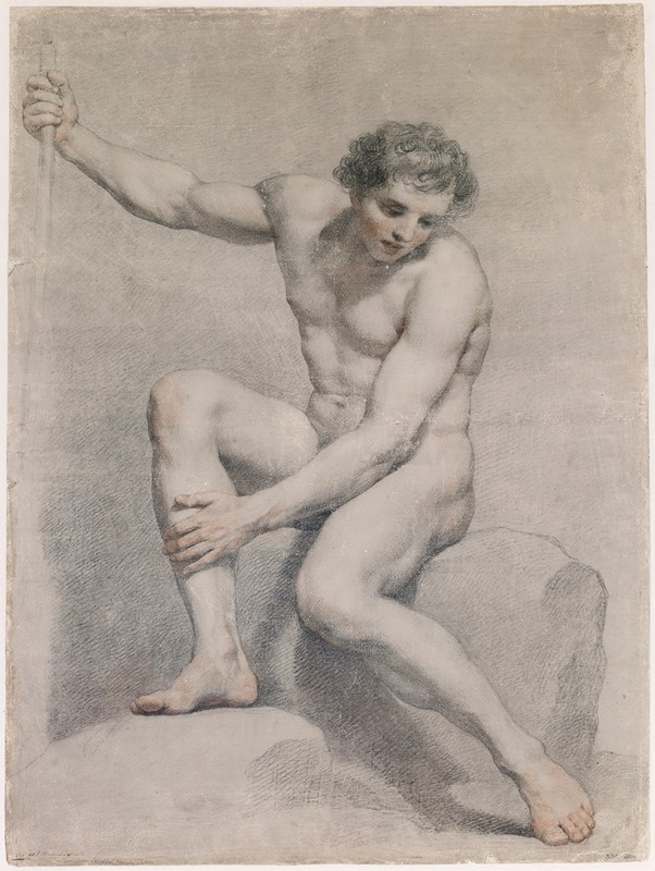 A Seated Male Nude — Антон Рафаэль Менгс