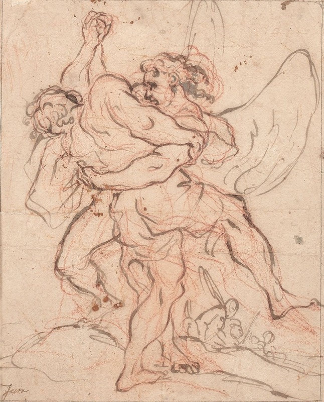 La lutte de Jacob avec l'ange by Carlo Maratta — digital art print download