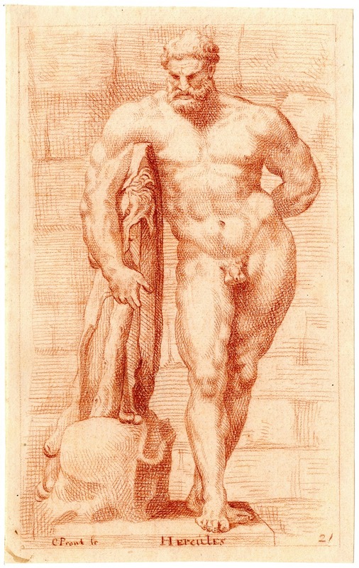 Beeld van de Hercules Farnese by Корнелис Пронк — digital art print download