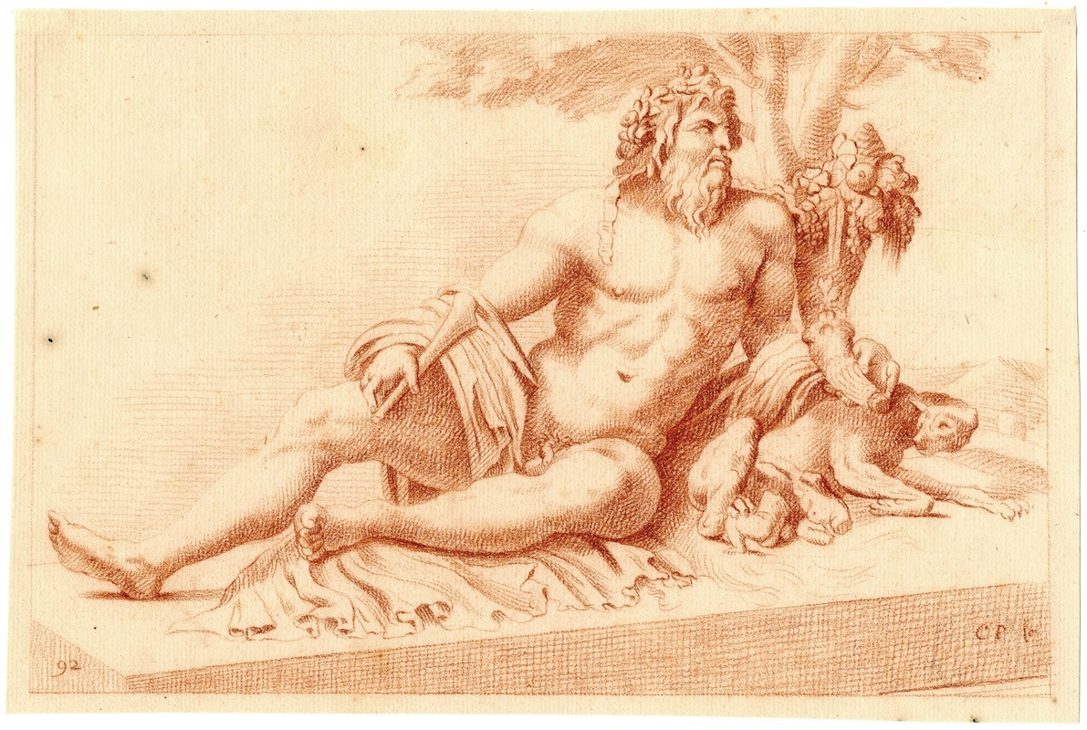Beeld van de riviergod Tiber by Корнелис Пронк — digital art print download
