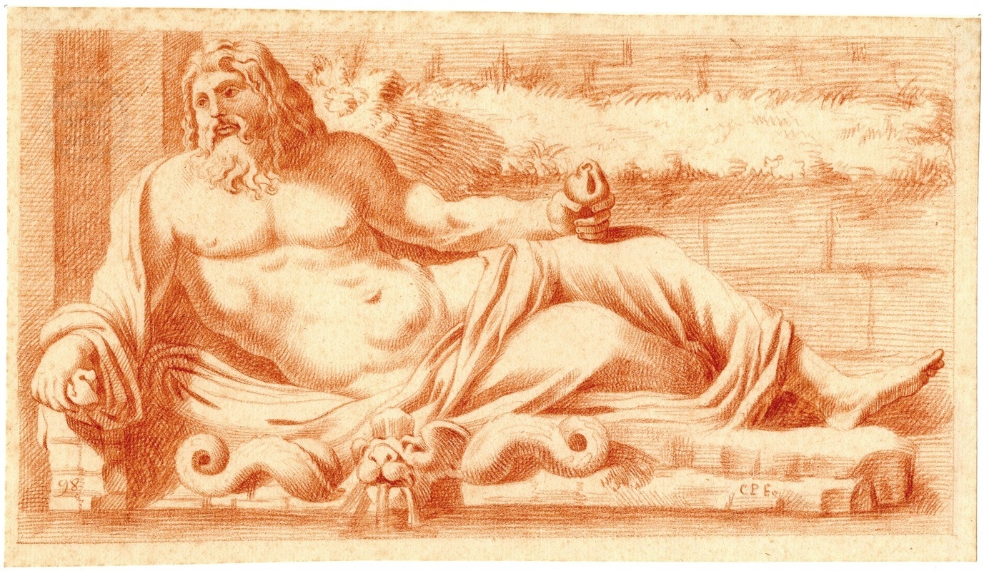 Beeld van een riviergod by Корнелис Пронк — digital art print download