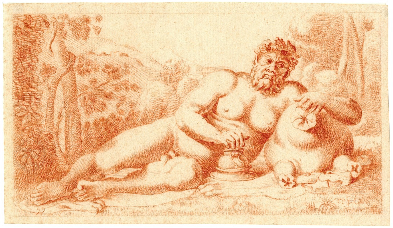 Beeld van een riviergod by Корнелис Пронк — digital art print download