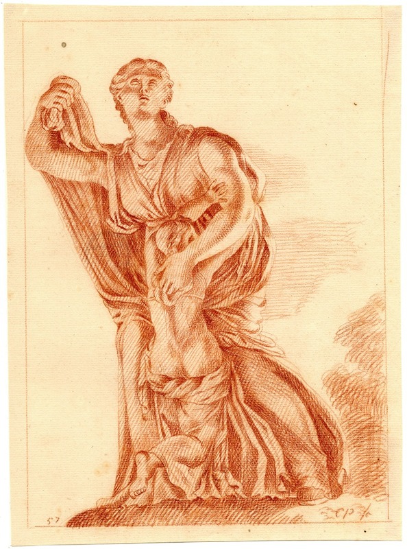 Beeld van Niobe en een van haar kinderen — Cornelis Pronk