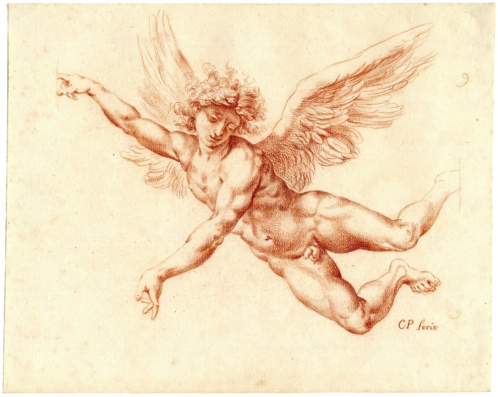 Tekening van een vliegende engel — Cornelis Pronk