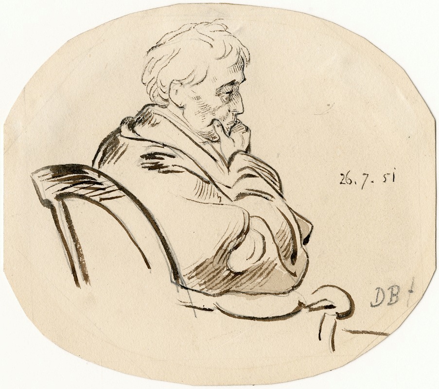 Man in a chair by Давид Блес, 1851 — digital art print download