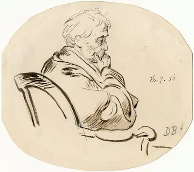 Man in a chair by Давид Блес, 1851 — digital art print download