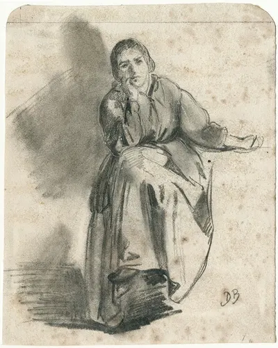 Sitting woman by Давид Блес — digital art print download