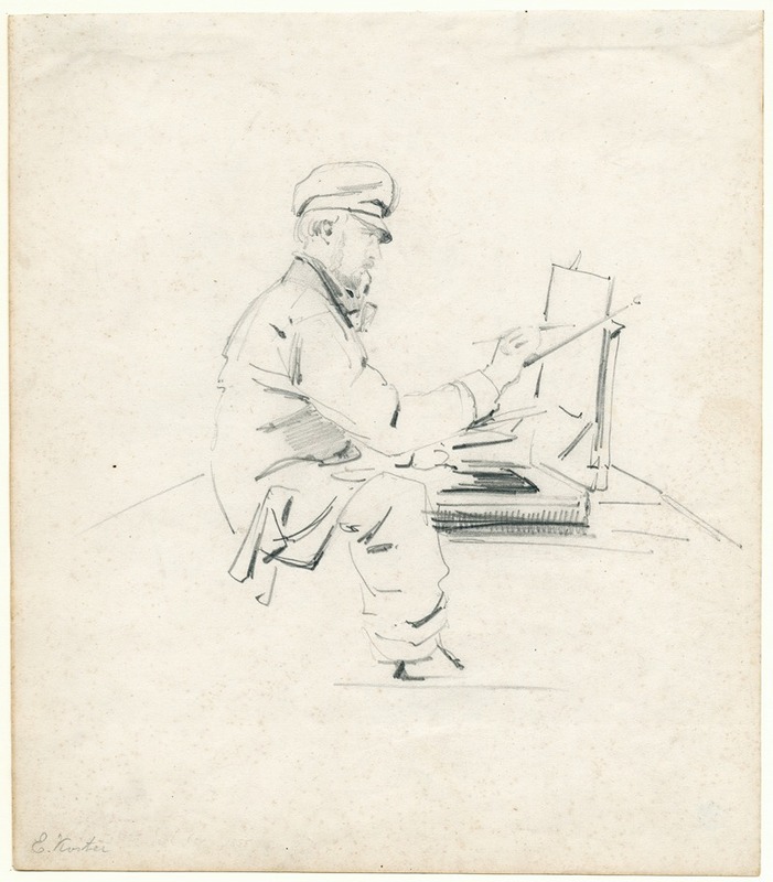The artist Everhardus Koster working by Давид Блес, 1855 — digital art print download