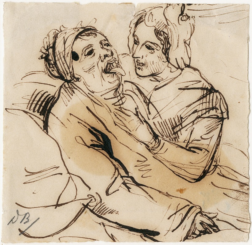 Woman attending a sick man — Давид Блес