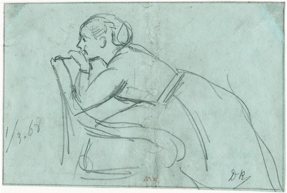 Woman leaning on a chair — David Bles