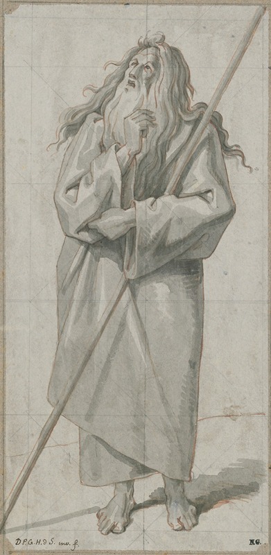 Abraham met staf, de blik omhoog gericht — David Humbert de Superville