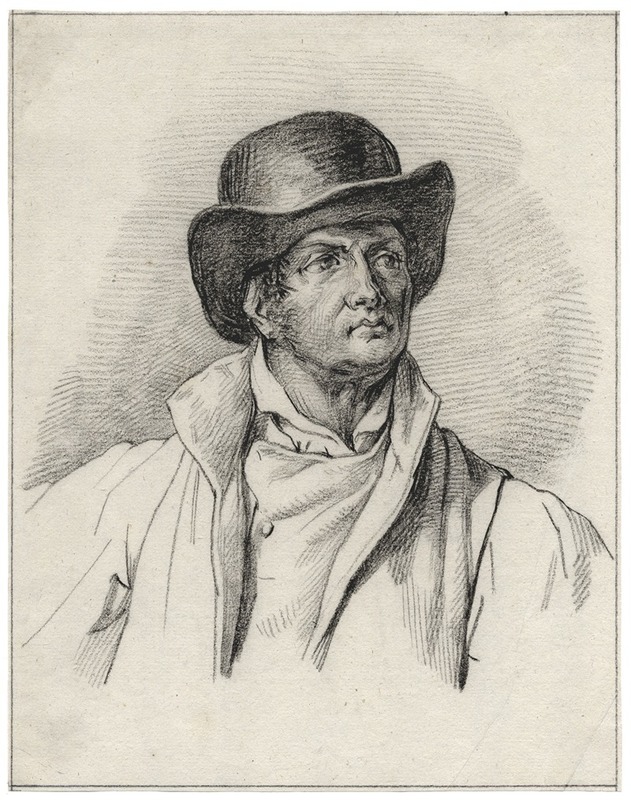 Borstbeeld van een onbekende man met hoed — David Humbert de Superville
