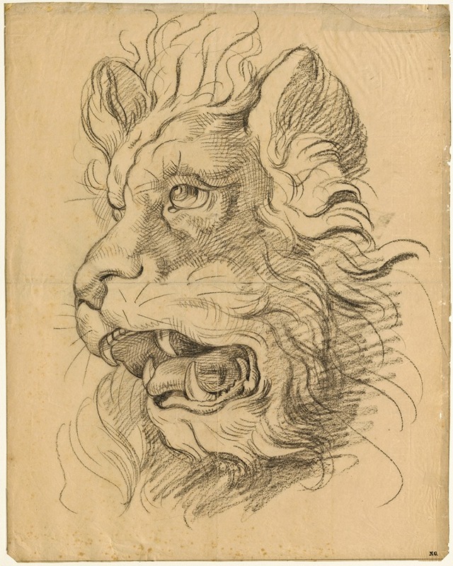Head of a roaring lion — David Humbert de Superville