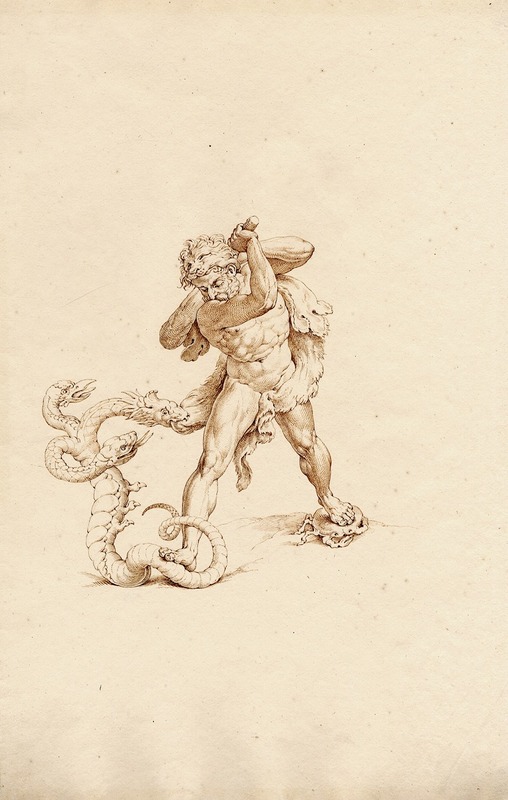 Hercules in gevecht met de Hydra van Lerna — David Humbert de Superville