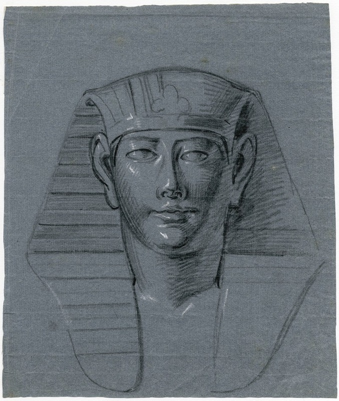 Kop van een Egyptisch beeld by Дэвид Хамбер де Сюпервиль — digital art print download