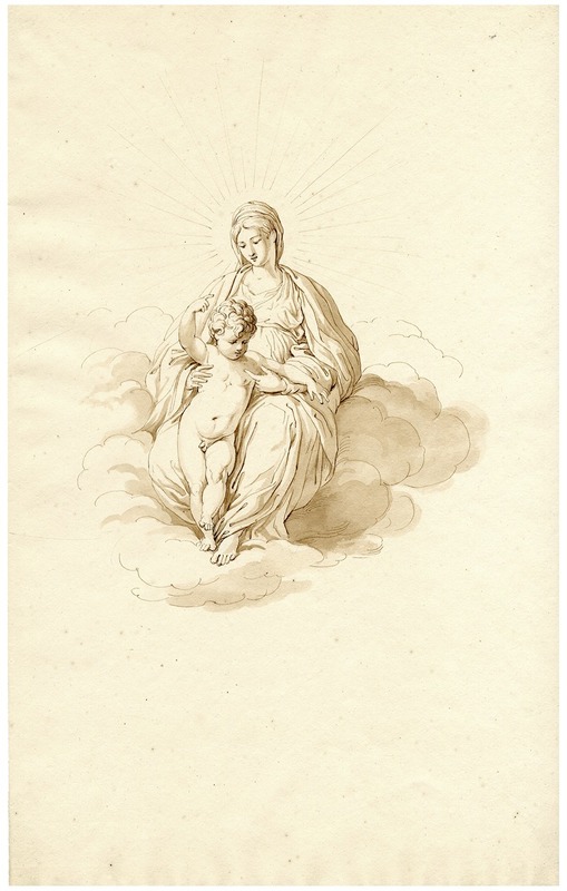 Mary with the Christ-child in the clouds — David Humbert de Superville