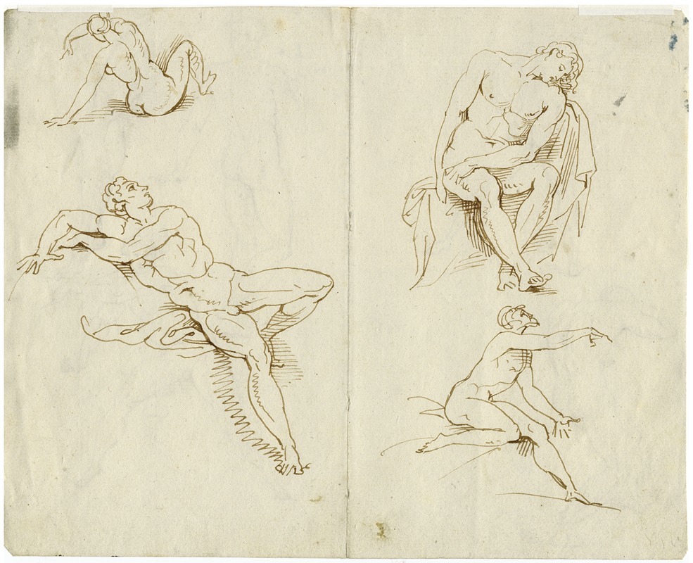 Naaktfiguren in diverse houdingen. — David Humbert de Superville