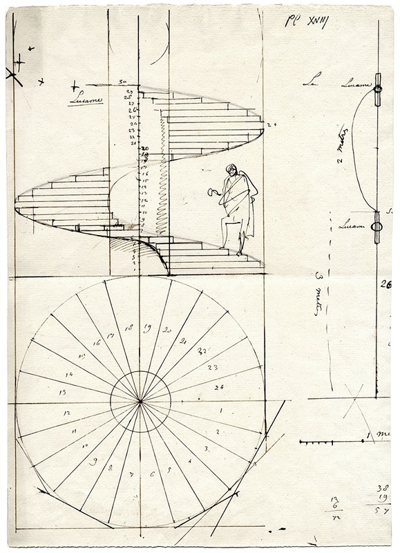 The construction of a spiral staircase — David Humbert de Superville
