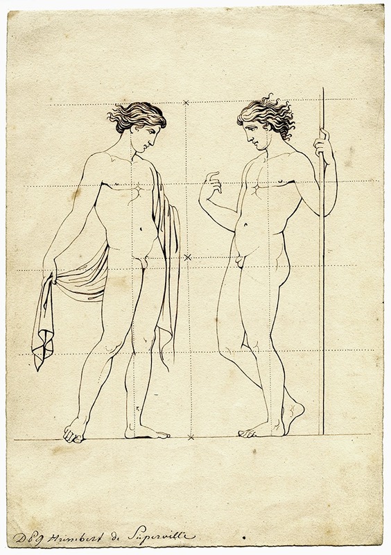 Two standing naked youths — Дэвид Хамбер де Сюпервиль