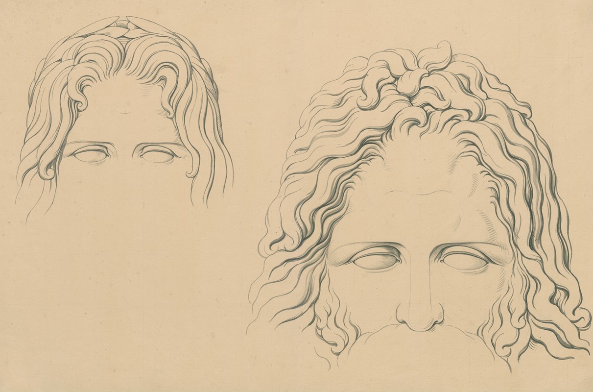 Upper half of two classical heads by Дэвид Хамбер де Сюпервиль — digital art print download