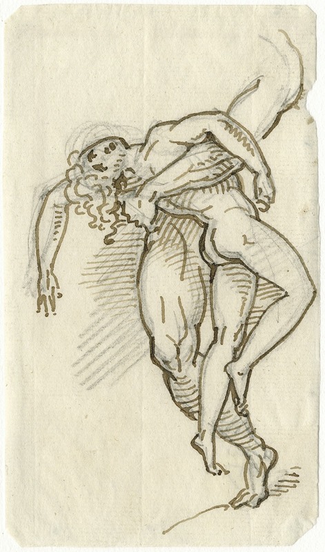 Vrouw in doodsangst, in mannenarm — David Humbert de Superville