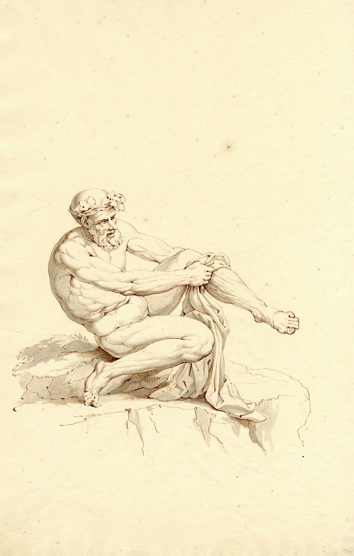 Zittende figuur, zich kledend — David Humbert de Superville