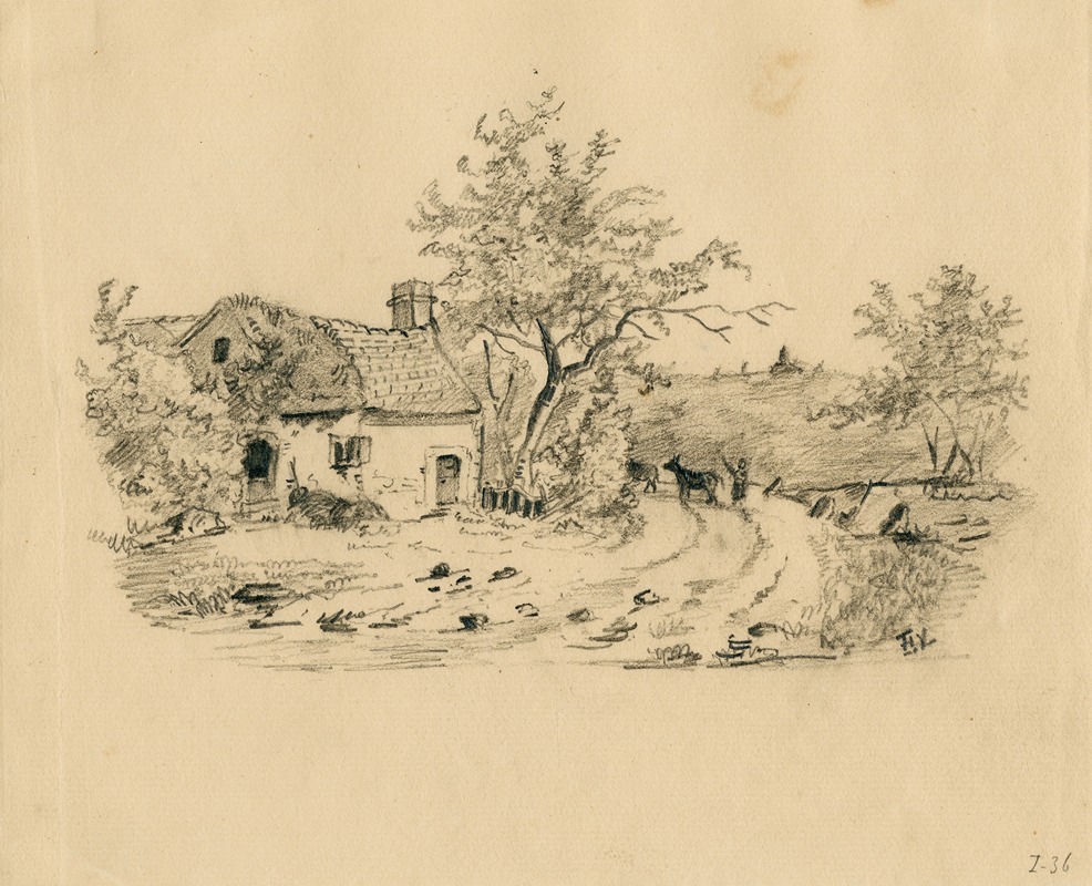 Farmhouse with pathway by Флорис Верстер — digital art print download