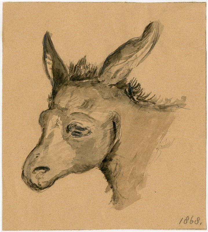 Head of a donkey by Флорис Верстер, 1868 — digital art print download