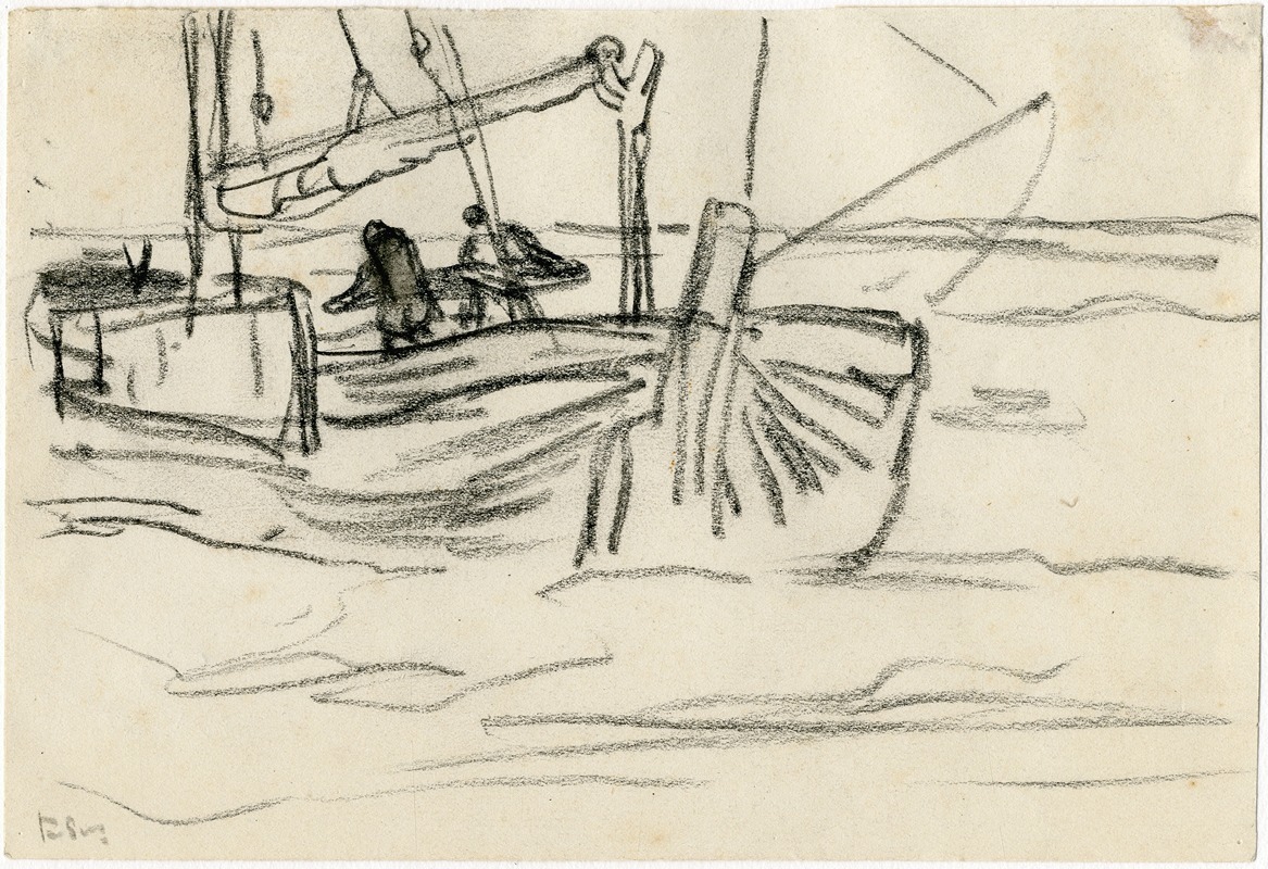 Een zeilschip op zee by Франс Смиссерт — digital art print download