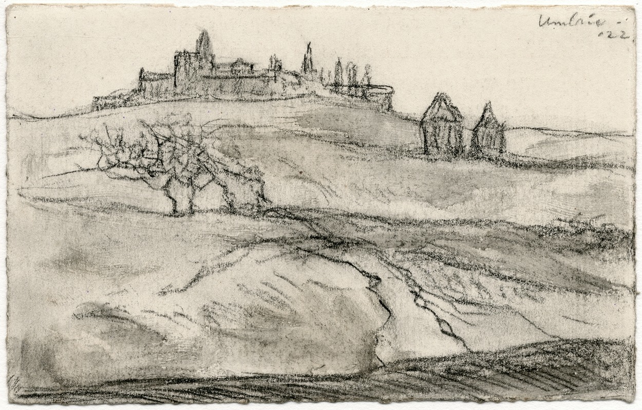 Gezicht op een stad in Umbrie — Frans Smissaert