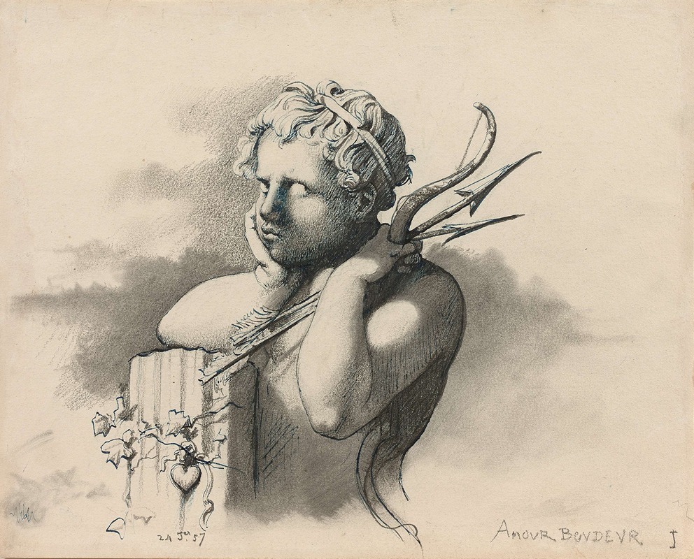 Amour boudeur by Henri Lehmann, 1857 — digital art print download