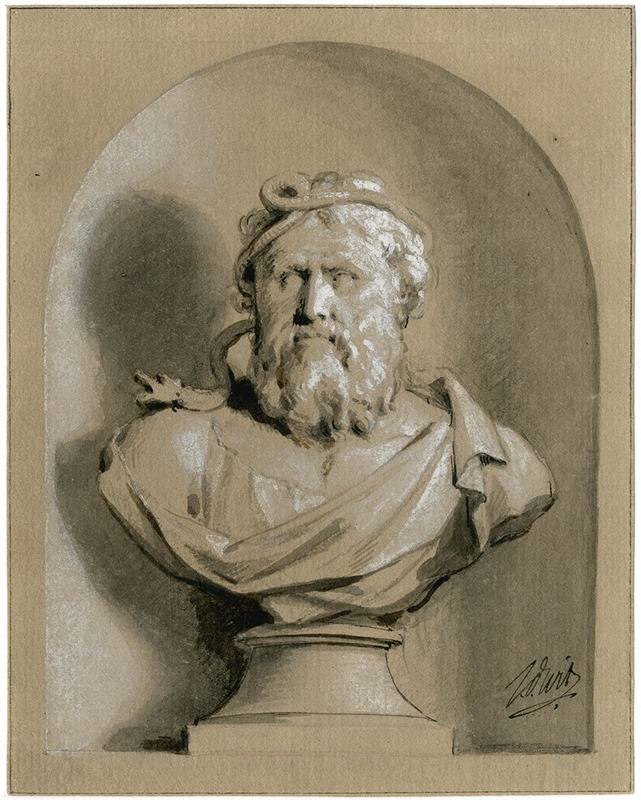 Aesculapius: borstbeeld in een nis — Jacob de Wit