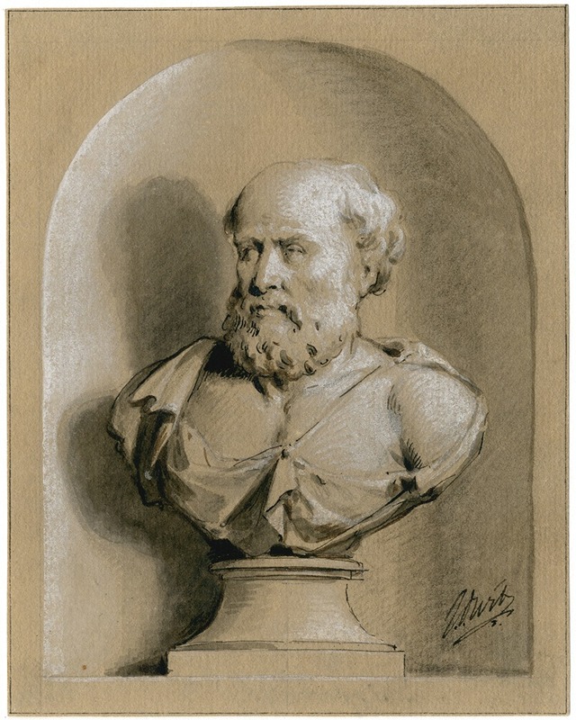 Hippocrates: borstbeeld in een nis by Якоб де Вит — digital art print download