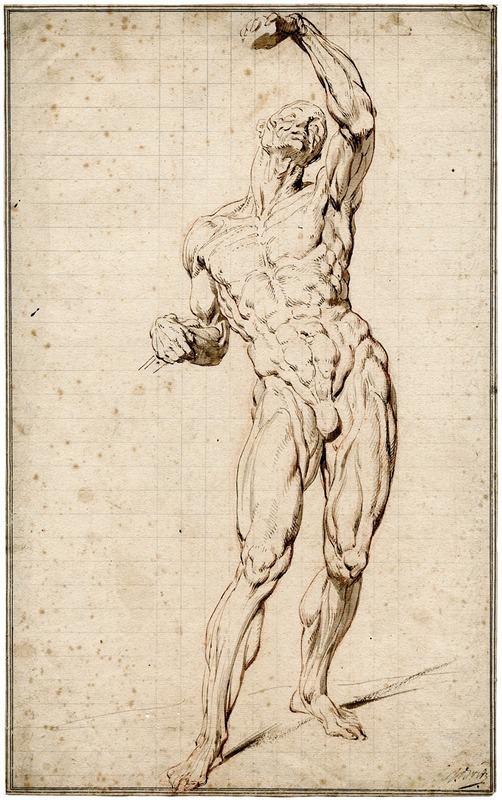 Staande man met opgeheven arm — Jacob de Wit