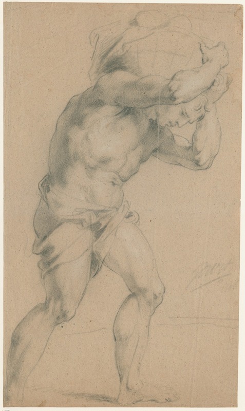 Walking naked man, carrying a load by Якоб де Вит — digital art print download