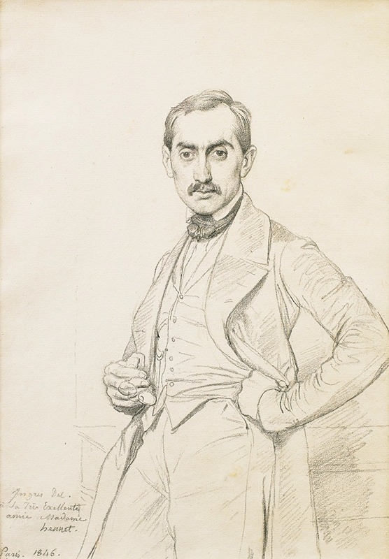Portrait d'Alphonse Hennet de Goutel by Жан Огюст Доминик Энгр, 1846 — digital art print download