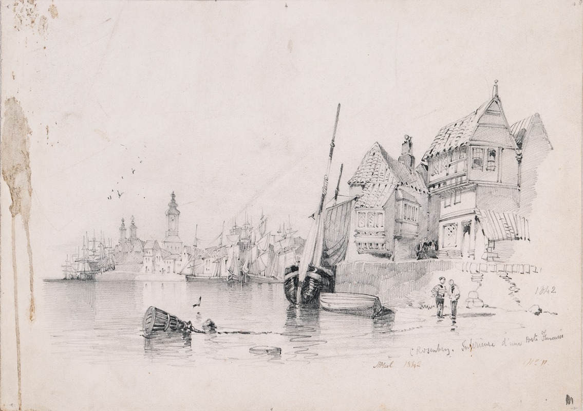 A Flemish Port by Иеремия Ходжес Мулкэи, 1842 — digital art print download