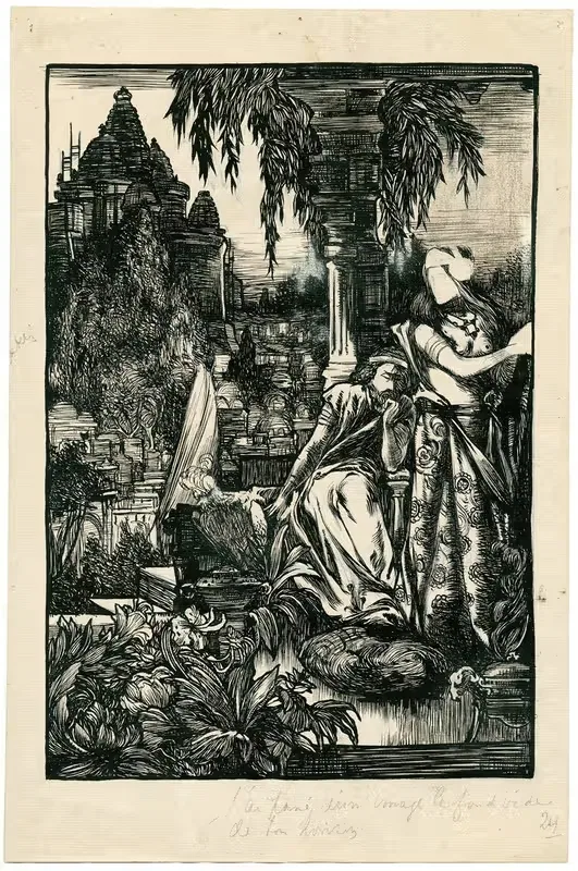 Man en vrouw op oosters kerkhof — Johannes Josephus Aarts