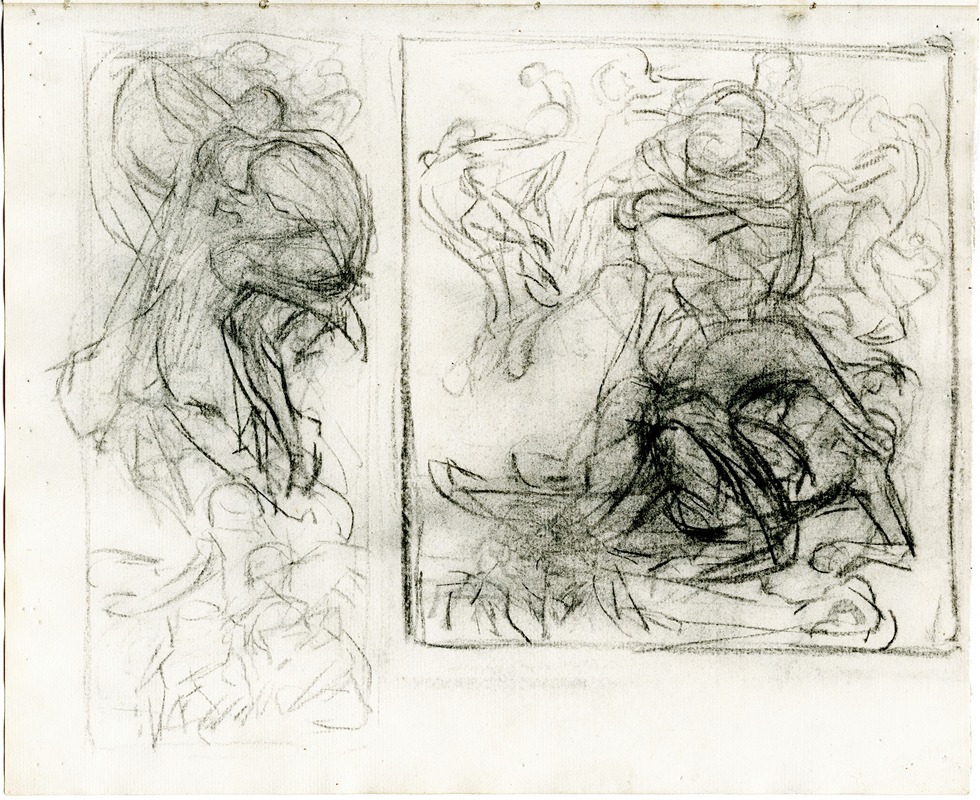 Schetsboekkatern met verschillende compositiestudies by Иоганнес Иосифус Аартс — digital art print download