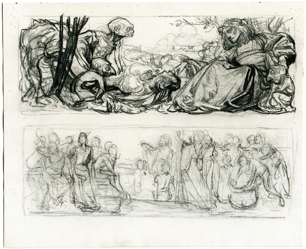 Schetsboekkatern met verschillende compositiestudies — Иоганнес Иосифус Аартс