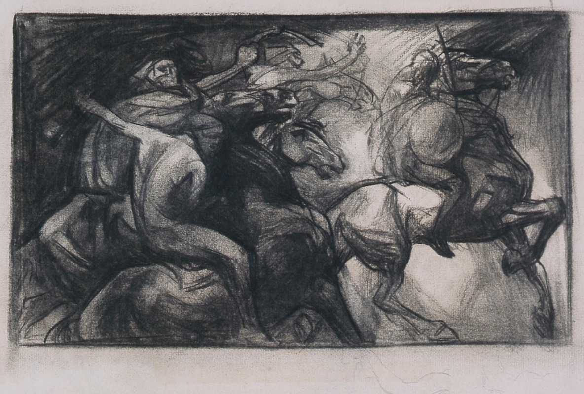 Warriors on horseback by Иоганнес Иосифус Аартс — digital art print download