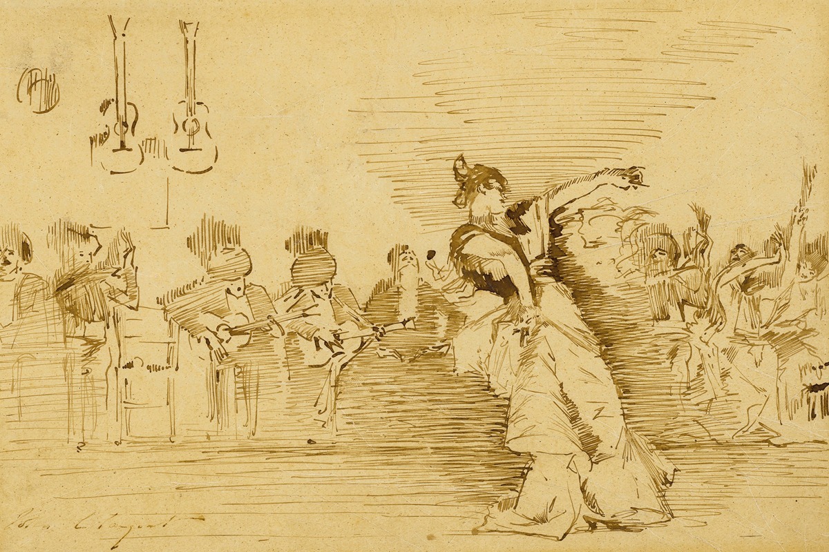 Sketch after 'El Jaleo' by Джон Сингер Сарджент, 1882 — digital art print download