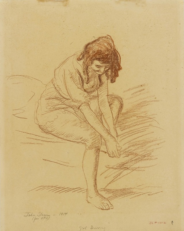 Girl Dressing by Джон Слоун, 1914 — digital art print download