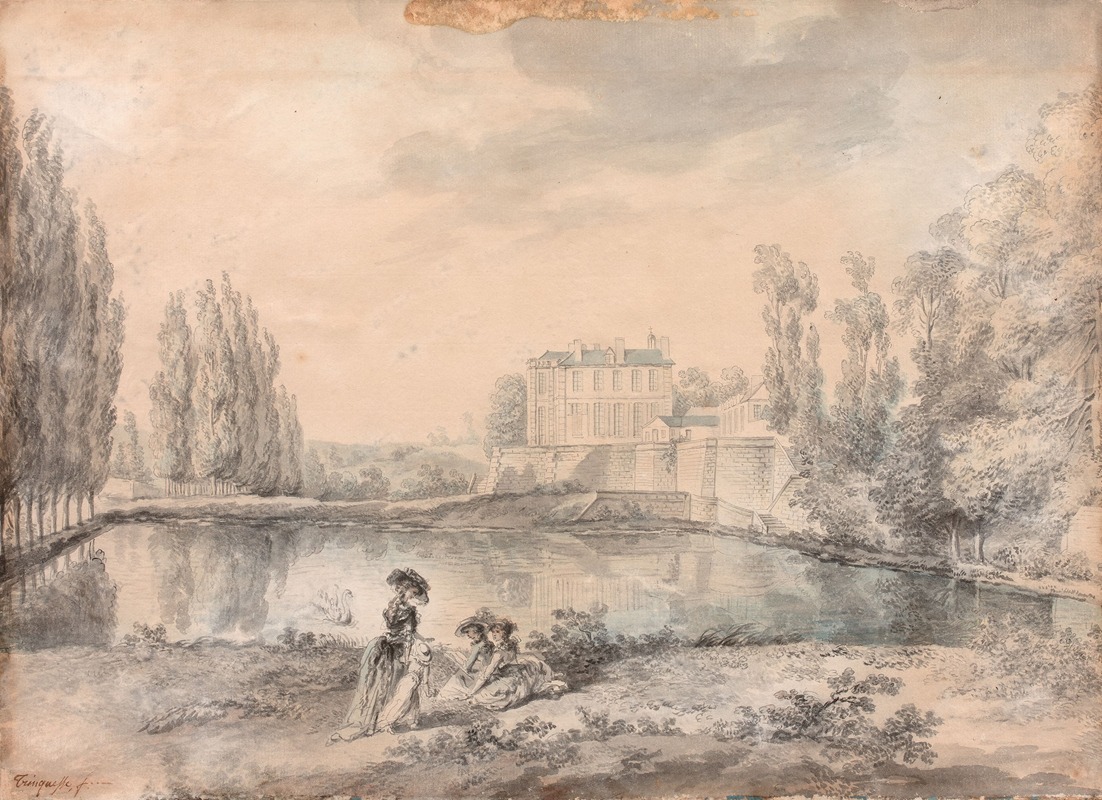 Elégantes dans le parc du château de Villette by Луи Роллан Тринкес — digital art print download