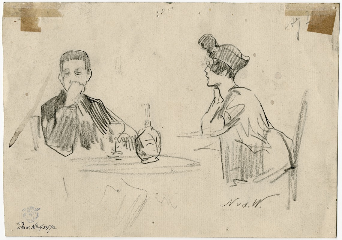 Man en vrouw in een café — Nicolaas van der Waay