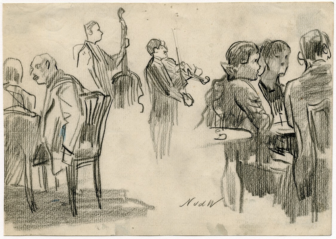 Strijkje in een café by Николаас ван дер Ваай — digital art print download