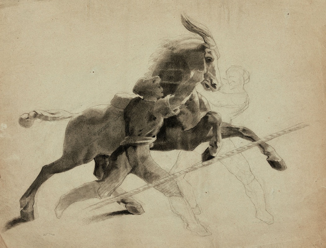 Cheval emballé d’après Géricault by Одилон Редон — digital art print download