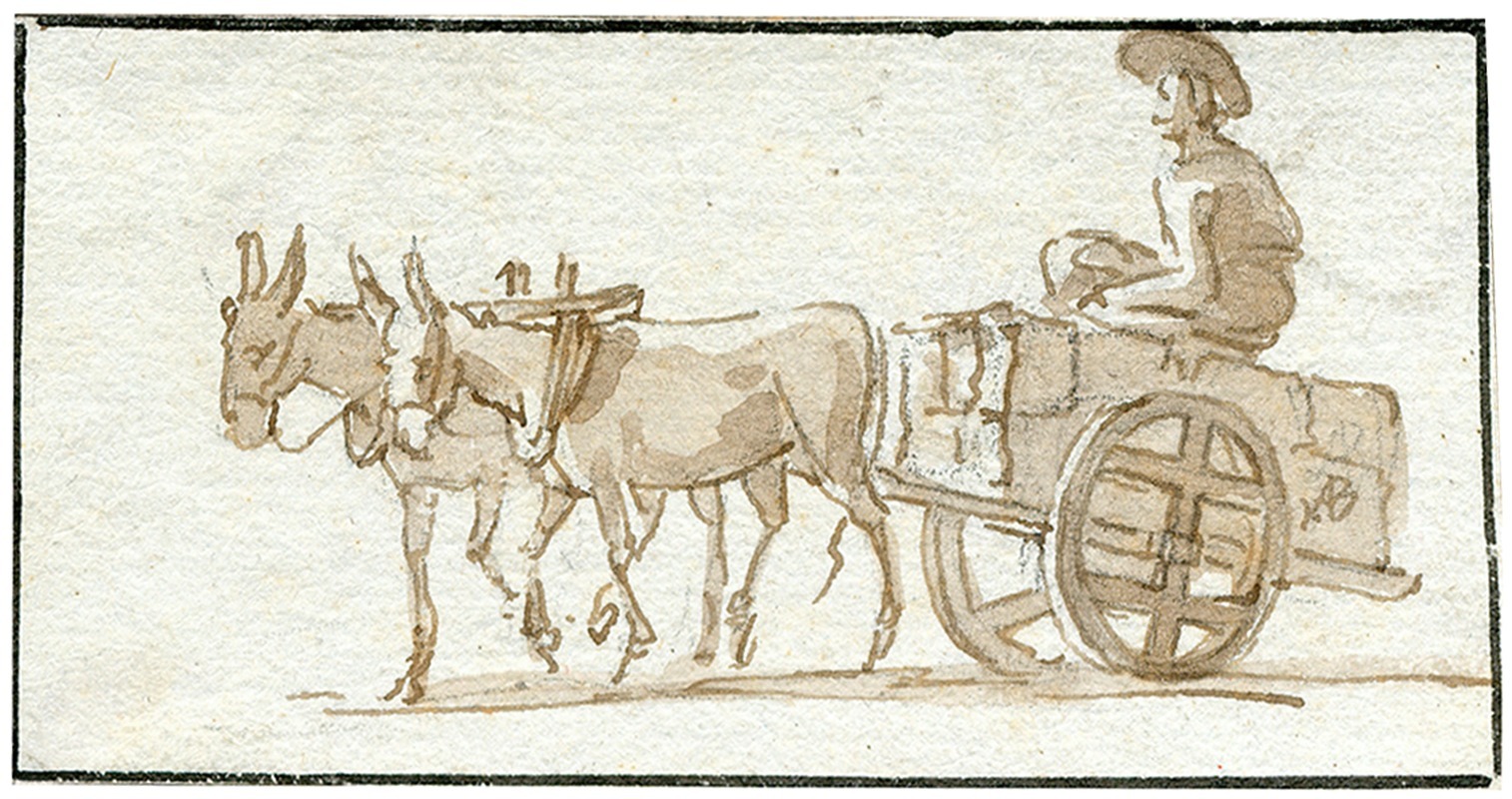 Een kar getrokken door ezels — Otto Howen